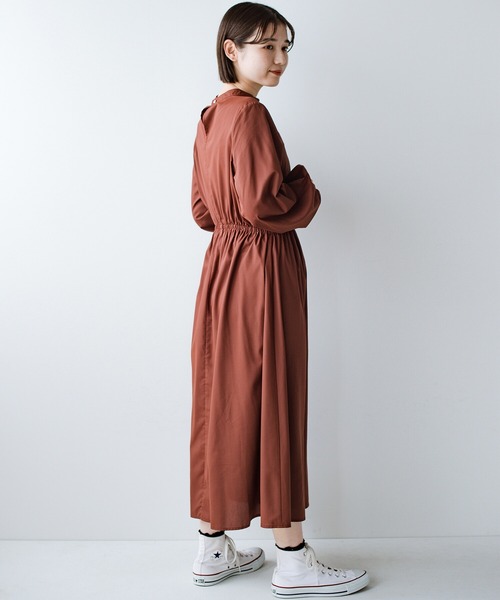 「haco!」 長袖ワンピース SMALL ブラウン レディース_画像9