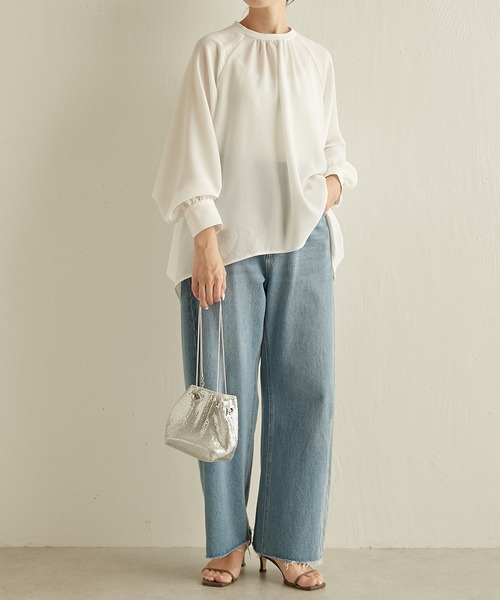 「COLLAGE GALLARDAGALANTE」 長袖ブラウス FREE ブルー レディース_画像7