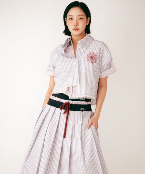 Mardi Mercredi（マルディメクルディ） スカート COTTON PLEATED MIDI