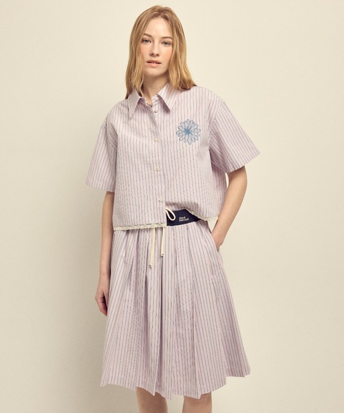 Mardi Mercredi（マルディメクルディ） スカート COTTON PLEATED MIDI