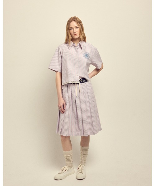 Mardi Mercredi（マルディメクルディ） スカート COTTON PLEATED MIDI