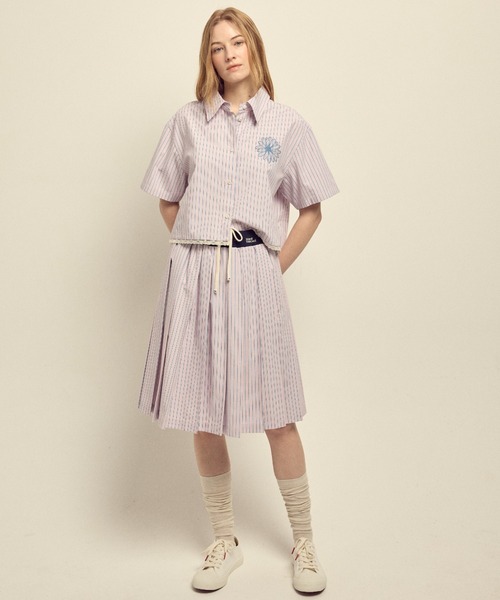 Mardi Mercredi（マルディメクルディ） スカート COTTON PLEATED MIDI