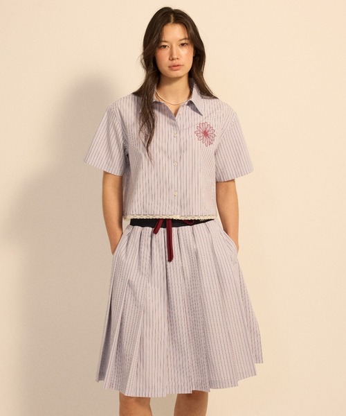 新品•タグ付【Mardi Mercredi マルディメクルディ】フレアスカート Mardi Mercredi（マルディメクルディ） スカート COTTON PLEATED MIDI