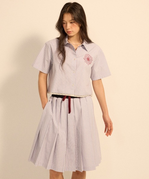 Mardi Mercredi（マルディメクルディ） スカート COTTON PLEATED MIDI
