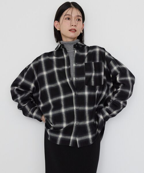 「AMERICAN HOLIC」 長袖シャツ L ブラック レディース_画像2