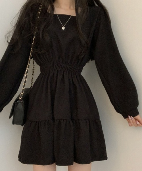 「DAY CLOSET」 長袖ワンピース M ブラック レディース_画像6