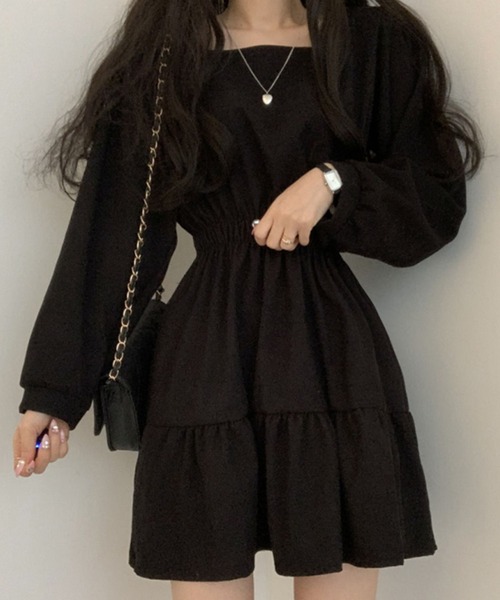 「DAY CLOSET」 長袖ワンピース M ブラック レディース_画像7