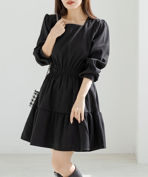 「DAY CLOSET」 長袖ワンピース M ブラック レディース_画像9