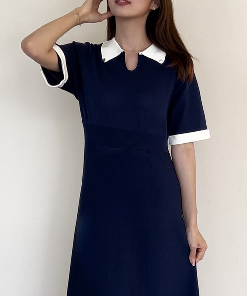 「junoah」 半袖ワンピース MEDIUM グレー レディース_画像7