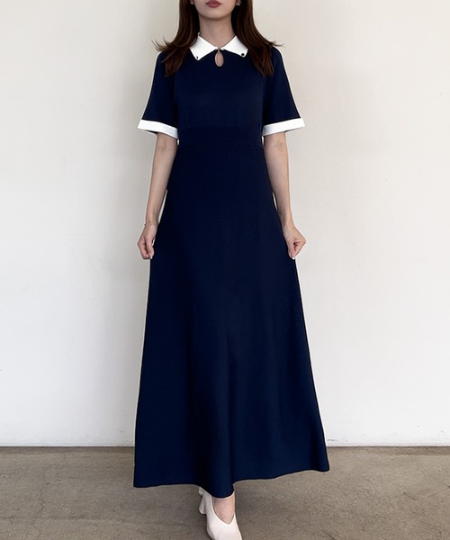 「junoah」 半袖ワンピース MEDIUM グレー レディース_画像8