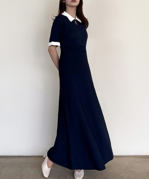 「junoah」 半袖ワンピース MEDIUM グレー レディース_画像9