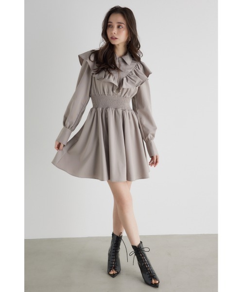「rienda」 シャツワンピース SMALL ベージュ レディースの画像