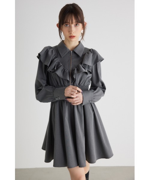 「rienda」 シャツワンピース SMALL ベージュ レディースの画像