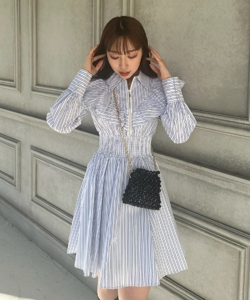 「rienda」 シャツワンピース SMALL ベージュ レディースの画像