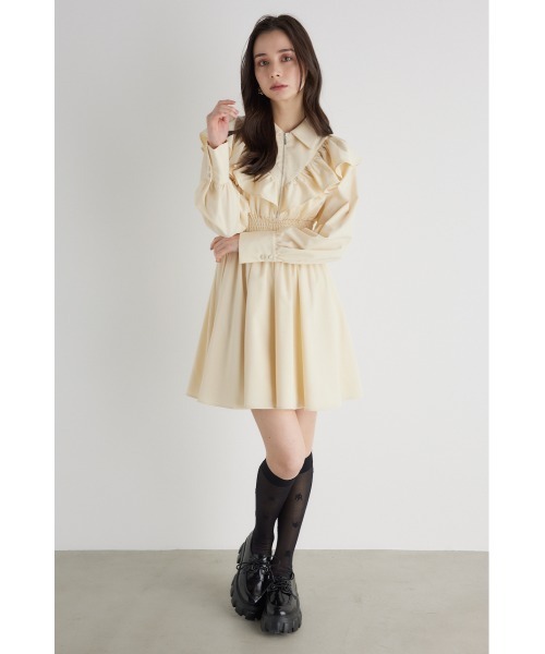 「rienda」 シャツワンピース SMALL ベージュ レディースの画像