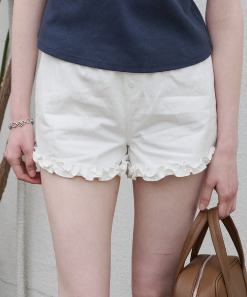 GIUNON パンツ hem frill short pants / ヘムフリルショートパンツ