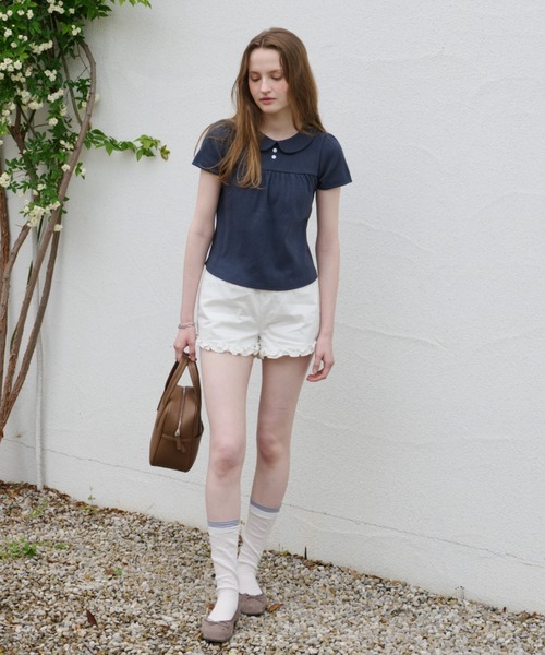 GIUNON パンツ hem frill short pants / ヘムフリルショートパンツ