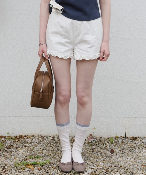 GIUNON パンツ hem frill short pants / ヘムフリルショートパンツ