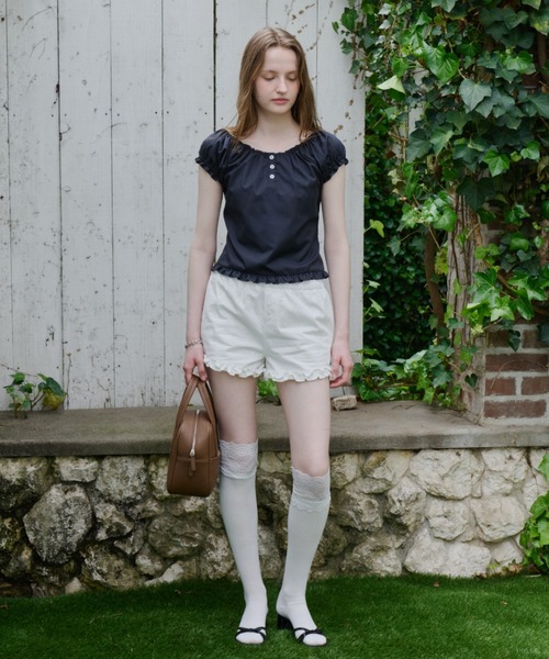 GIUNON パンツ hem frill short pants / ヘムフリルショートパンツ