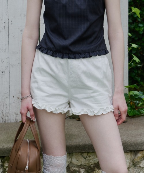 GIUNON パンツ hem frill short pants / ヘムフリルショートパンツ
