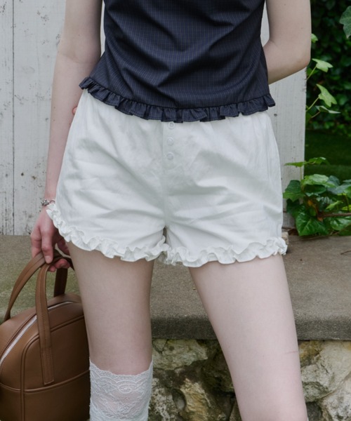 GIUNON パンツ hem frill short pants / ヘムフリルショートパンツ