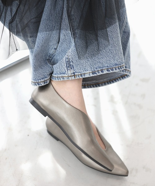 「Futier land」 フラットパンプス 36 シルバー レディース_画像7