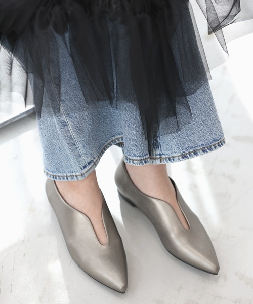 「Futier land」 フラットパンプス 36 シルバー レディース_画像9