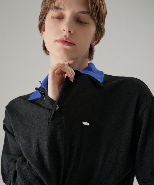 ONCILY（オンシェリー） ポロシャツ LAYERED DOUBLE COLLAR KNIT POLO