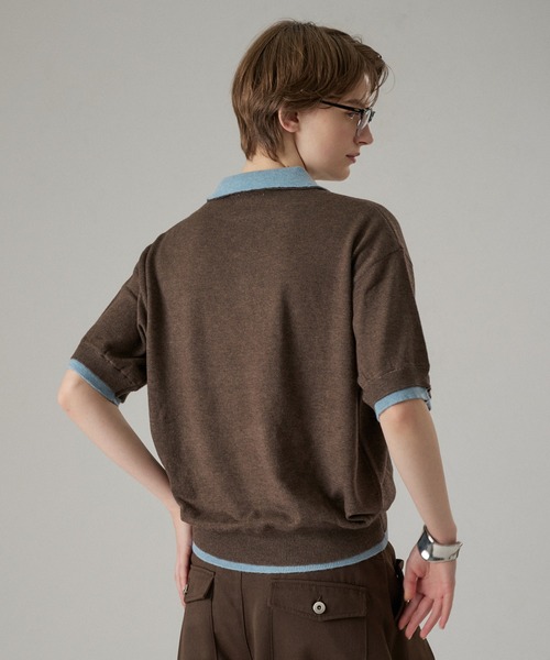 ONCILY（オンシェリー） ポロシャツ LAYERED DOUBLE COLLAR KNIT POLO