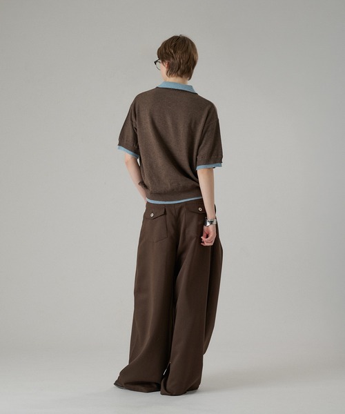 ONCILY（オンシェリー） ポロシャツ LAYERED DOUBLE COLLAR KNIT POLO