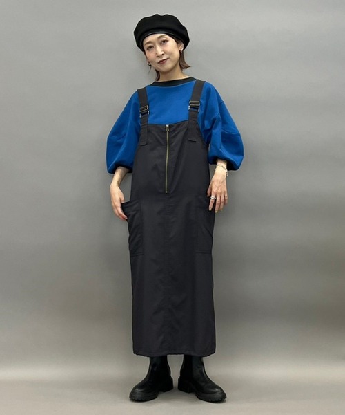 niko and…（ニコアンド） サロペットスカート LARGE グリーン