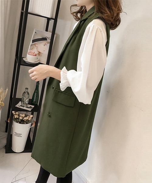「Miniministore」 ベスト X-LARGE カーキ レディース_画像7
