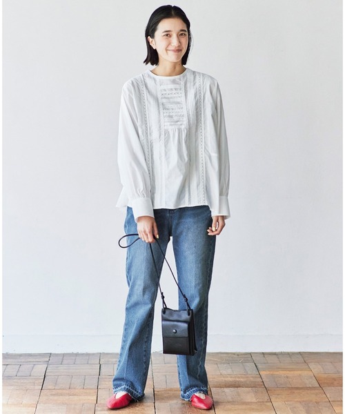 「avecmoi」 長袖ブラウス LARGE ホワイト レディース_画像2