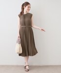 ワンピース プリーツワンピース「イージーアイロ...の詳細画像4