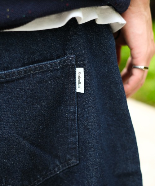 「BROKEN BASE」 デニムハーフパンツ LARGE インディゴブルー メンズ_画像7