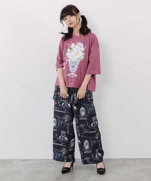 ScoLar（スカラー） ワイドパンツ パンツ アンティーク柄 3way巻き