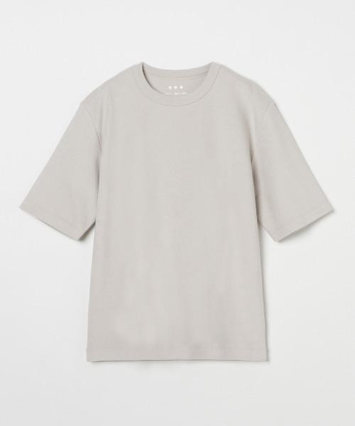 「three dots」 半袖Tシャツ MEDIUM ライトグレー メンズ_画像3
