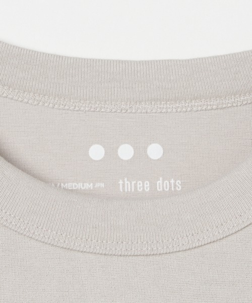 「three dots」 半袖Tシャツ MEDIUM ライトグレー メンズ_画像6