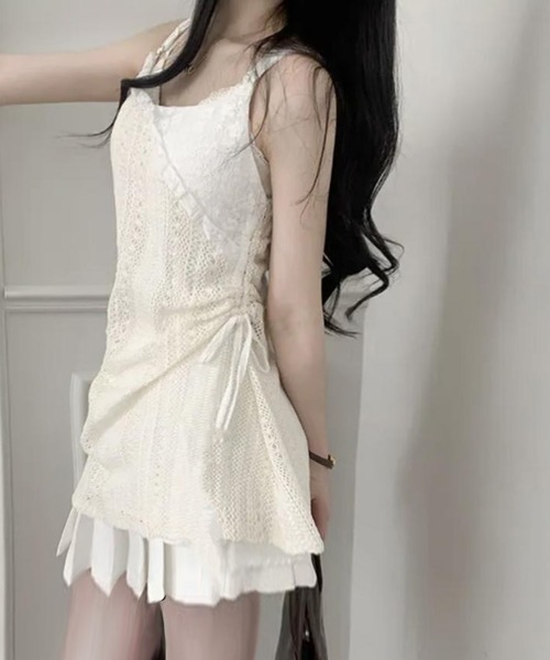 「VIBGYOR」 キャミソールワンピース MEDIUM アイボリー レディース_画像2