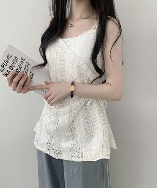 「VIBGYOR」 キャミソールワンピース MEDIUM アイボリー レディース_画像3