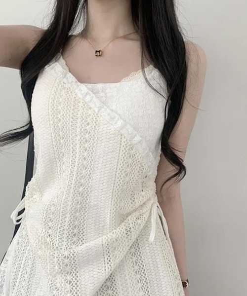 「VIBGYOR」 キャミソールワンピース MEDIUM アイボリー レディース_画像4