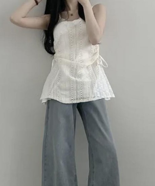 「VIBGYOR」 キャミソールワンピース MEDIUM アイボリー レディース_画像5