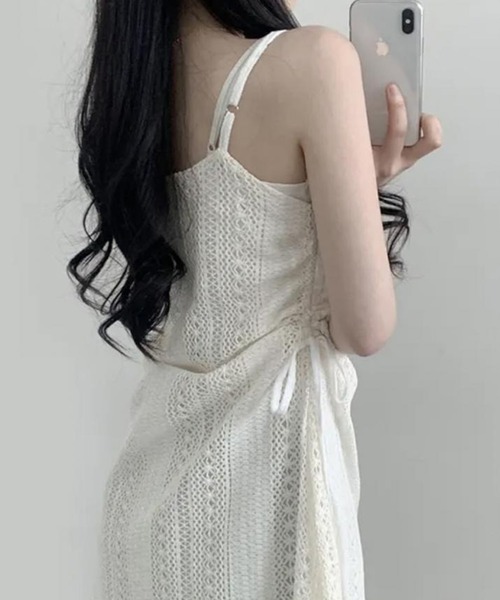 「VIBGYOR」 キャミソールワンピース MEDIUM アイボリー レディース_画像6
