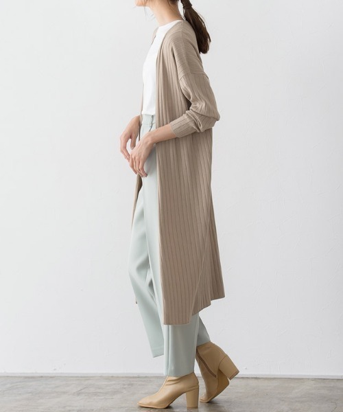 Pierrot（ピエロ） カーディガン ウォッシャブルリブニットロング