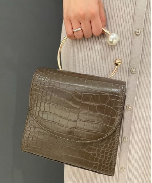 セール ショルダーバッグ Paypayモール店 通販 Paypayモール バッグ フェイクパールリングクロコライクショルダー