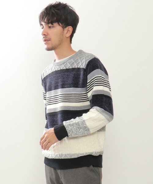 M-PREMIER ボーダーニット ボーダークルーネックニット＞コーディネートご紹介♩ | m-i-d