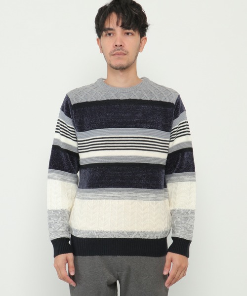 【美品】M&V オーバーサイズ　ボーダー柄　 ニット　ベージュ 　おしゃれ 楽天市場】ボーダー ニット（カラーベージュ）（ニット