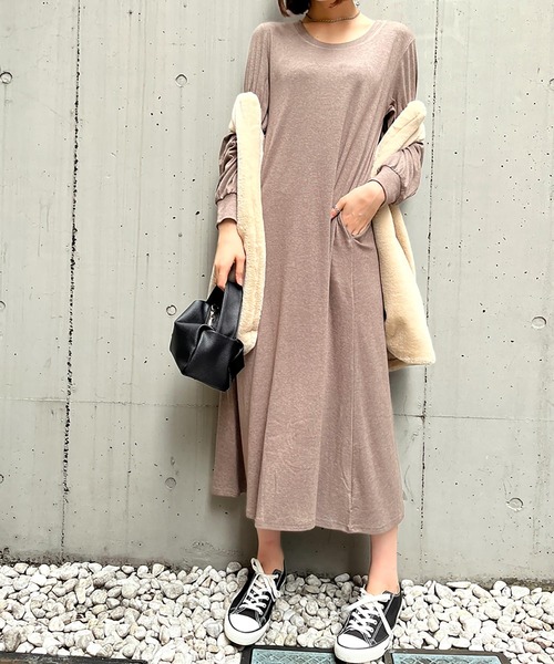 ワンピース ポケット付きフレアロングワンピース : ZOZOTOWN Yahoo!店