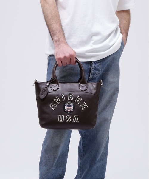 AVIREX トートバッグ 「直営店限定」VARSITY LEATHER MINI TOTE