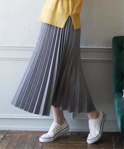 ikka スカート ウーリッシュフラノプリーツスカート : ZOZOTOWN